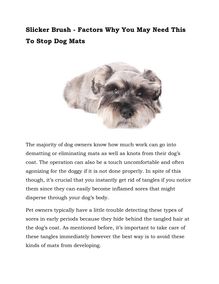 Slicker Dog Brush - Ways To Help Stop Matting In The Dog’s Hair