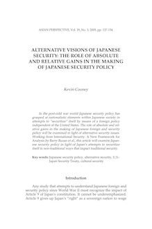 ALTERNATIVE VISIONS OF JAPANESE SECURITY: THE ROLE OF ABSOLUTE AND ...