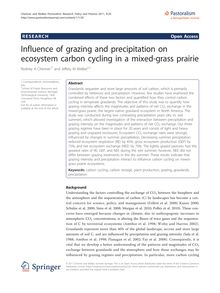 Influence of grazing and precipitation on ecosystem carbon cycling in a mixed-grass prairie