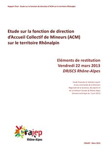 Rapport final -Etude sur la fonction de direction d’ACM sur le territoire Rhônalpin 