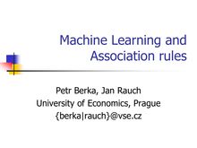 Machine Learning and Association rules