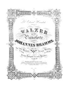Partition complète (monochrome), valses, Walzer, Brahms, Johannes