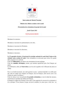 Loi santé - discours de Marisol Touraine