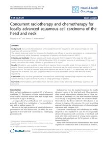 Concurrent radiotherapy and chemotherapy for locally advanced squamous cell carcinoma of the head and neck