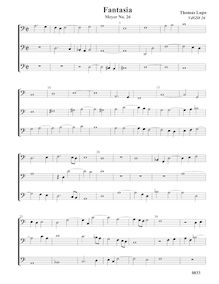 Partition Fantasia VdGS No. 26 - partition complète (B B B), Fantasy pour 3 basse violes de gambe
