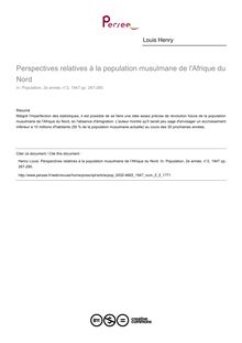Perspectives relatives à la population musulmane de l Afrique du Nord - article ; n°2 ; vol.2, pg 267-280