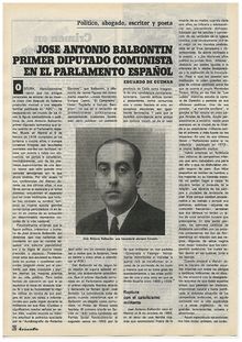 José Antonio Balbontin primer diputado comunista en el parlamento español