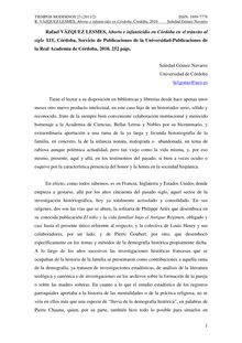 VÁZQUEZ LESMES, Rafael (Servicio de Publicaciones de la Universidad-Publicaciones de la Real Academia, Córdoba, 2010),Aborto e infanticidio en Córdoba en el tránsito al siglo XIX