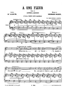 Partition complète (G Major: haut voix et piano), À une fleur
