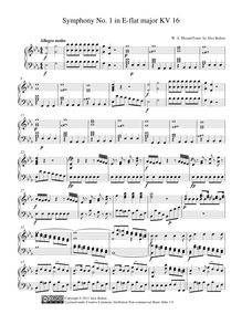 Partition complète, Symphony No.1, E♭ major, Mozart, Wolfgang Amadeus par Wolfgang Amadeus Mozart