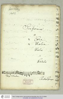 Partition complète et parties, Sinfonia en G major, GWV 590