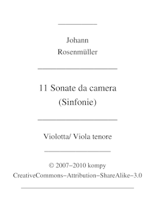 Partition Violotta/Octave violons (= altos II), Sonate e Sinfonie da camera
