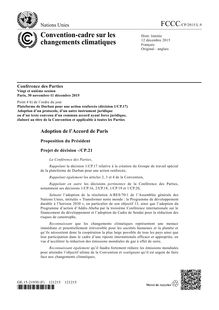 COP 21 : Le texte de l accord