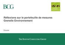 Réflexions sur le portefeuille de mesures Grenelle environnement.
