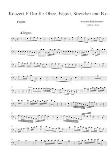 Partition basson solo, hautbois et basson Concerto en F major, F