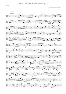 Partition viole de gambe 2, duos pour Two altos, Sonaten für Zwei Bratschen