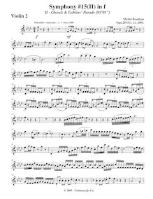 Partition violons II, Symphony No.15  Black Halloween , F minor par Michel Rondeau