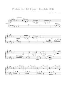 Partition , Ficedula 黄鶲, 12 préludes pour Toy Piano, Aves 鳥 vol.I