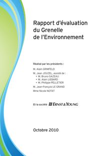 Rapport d évaluation du Grenelle de l Environnement