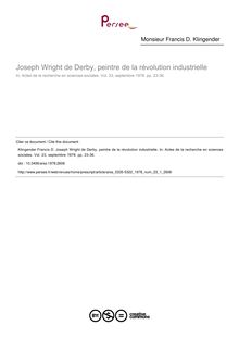 Joseph Wright de Derby, peintre de la révolution industrielle - article ; n°1 ; vol.23, pg 23-36