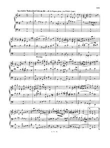 Partition Aus tiefer Not schrei ich zu dir (BWV 686), choral préludes