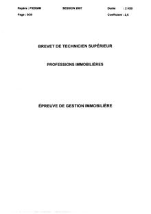 Btsimmo gestion immobiliere 2007