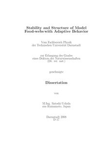 Stability and structure of model food-webs with adaptive behavior [Elektronische Ressource] / von Satoshi Uchida