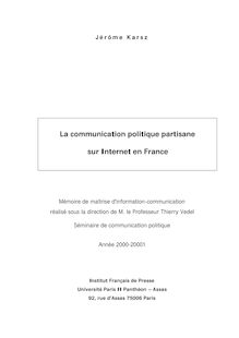 La communication politique partisane sur Internet en France