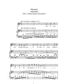 Partition complète (A♭ Major: haut voix et piano), Poème d octobre