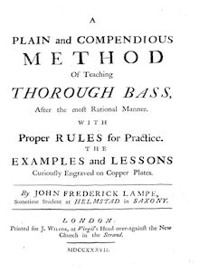Partition Complete book, A Plain et Compendious Method of Teaching Thorough basse