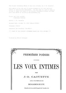 Les voix intimes par J. B. Caouette