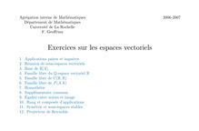 Exercices sur les espaces vectoriels - Exercices d algèbre