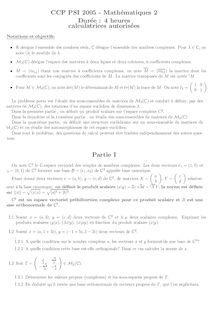 Mathématiques 2 2005 Classe Prepa PSI Concours Instituts Nat. Polytechniques (INP - ENSI)