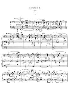 Partition complète, Piano Sonata en E, Op.63, Indy, Vincent d 
