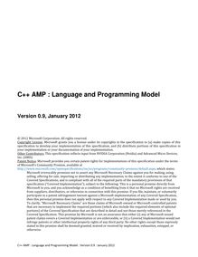 C++ AMP : Language and Programming Model v0.9