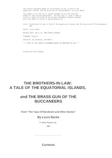 The Brothers-In-Law: A Tale Of The Equatorial Islands; and The Brass Gun Of The Buccaneers - 1901