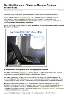 Ma « Mini-Retraite » d’1 Mois au Maroc en Tant que Technomade !