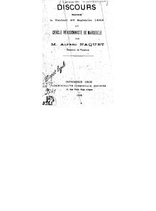 Discours prononcé le... 28 septembre 1888, au cercle révisionniste de Marseille / par M. Alfred Naquet,...