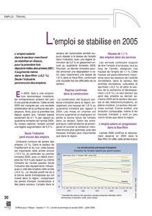 L emploi se stabilise en 2005