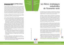 Les filières stratégiques industrielles de l économie verte - Avril 2011.