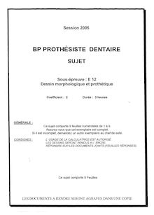 Dessin morphologique et prothétique 2005 BP - Prothésiste dentaire