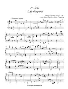 Partition 1ère  , La Couperin, pièces de viole, Forqueray, Antoine