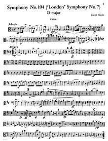 Partition altos, Symphony No. 104, London/Salomon, D Major, Haydn, Joseph par Joseph Haydn