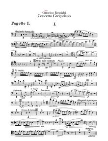 Partition bassons 1, 2, Concerto Gregoriano, Respighi, Ottorino