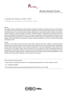 L apatè de Nitocris (Hdt 1187) - article ; n°2 ; vol.22, pg 109-125