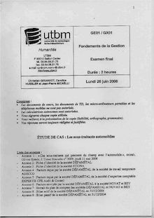 UTBM fondements de la gestion 2006