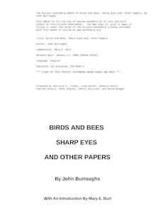 Birds and Bees, Sharp Eyes and Other Papers