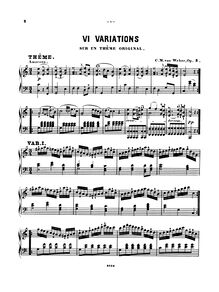 Partition complète (1200dpi), 6 Variations sur un thème original