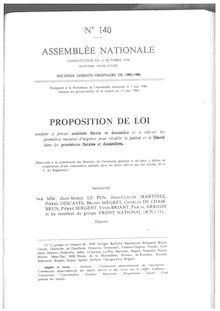 Proposition de loi de Jean-Marie Le Pen sur l "amnistie fiscale"