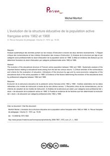 L évolution de la structure éducative de la population active française entre 1962 et 1968 - article ; n°1 ; vol.21, pg 19-39